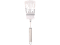 Metal kitchen spatula with slots and a cylindrical handle