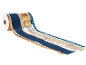 Christmas ribbons in blue, gold, and beige with 'Merry Christmas' text and snowflakes.