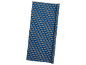 Roll of dark blue wrapping paper with golden 'Merry Christmas' inscription.
