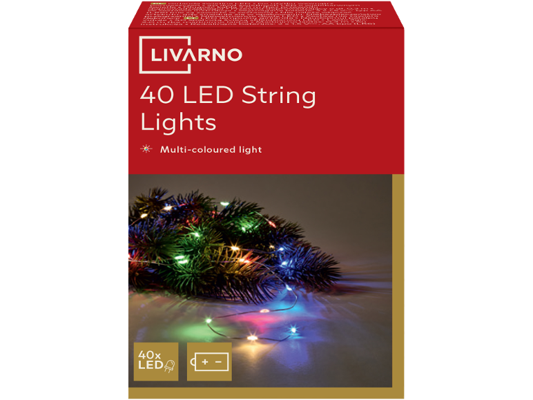 Livarno, 40 LED multi-coloured string lights