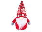 Christmas gnome decoration with a red knitted hat, white beard, and red body.