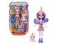 Unicorn-themed doll and pet set, with a doll wearing a colorful dress and a small unicorn figure.