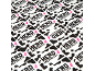 Cow print stickers with the text Herd Mentality, with one sticker upside down.