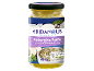 Greek style aubergine paste in a glass jar, with nutritional information.