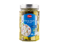 Cheese cubes in oil with herbs and spices in a glass jar, 350 g.