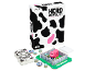 Herd Mentality board game with box, cards and playing pieces on a white background.