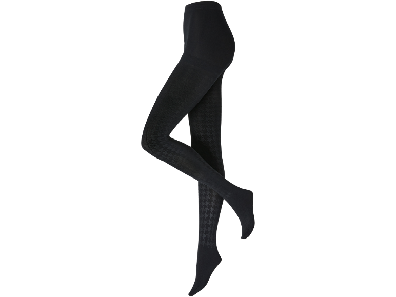 Black tights with a houndstooth pattern