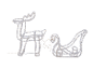 Illuminated reindeer and sleigh Christmas decoration with clear beads and warm white lights