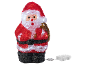 Light-up Santa Claus figure with a sack of gifts, battery-operated.