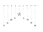 LED string lights with decorative stars, ideal for Christmas decorations.