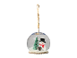 Christmas snow globe with a Christmas tree and a snowman.