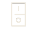 Black and white seal with an 'I' at the top and an 'O' at the bottom, separated by a line.