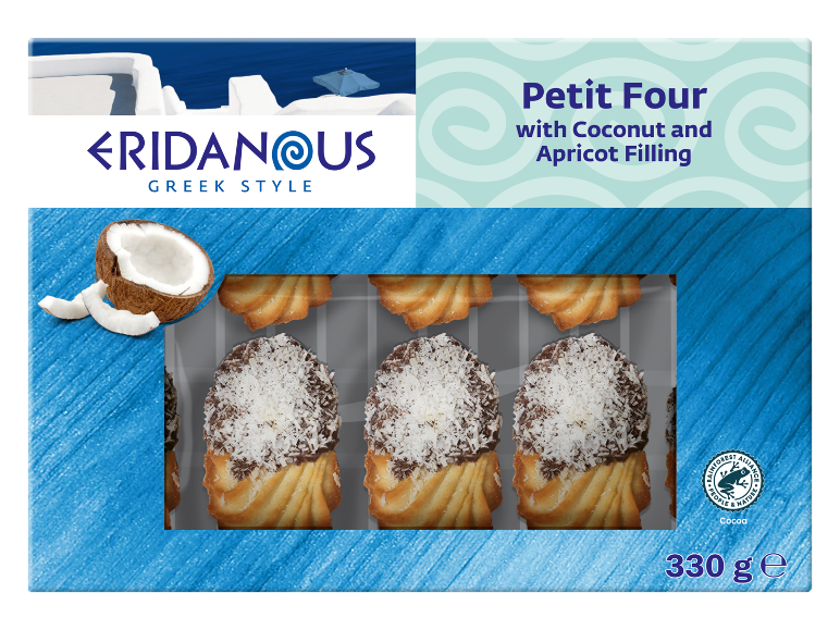 Petit Four with Coconut and Apricot Filling, Greek style, 330g