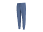 Blue joggers with elasticated cuffs and a drawstring waist.