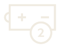 Battery icon with the number 2