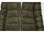 Green puffer jacket with central zipper