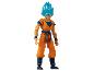 Super Saiyan action figure with blue hair and orange outfit.