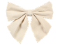 A large light beige bow made of soft fabric