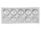 Set of ten Christmas baubles in silver and matte white, five glossy and five matte.