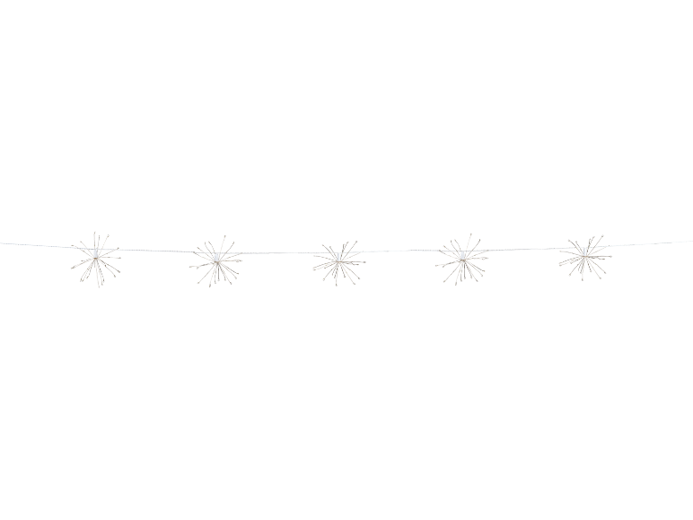 String of five starburst-shaped fairy lights.