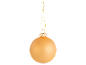 Matte gold Christmas bauble with a gold hanger.