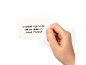 A hand holding a card with a question about medieval England.