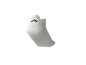 White ankle sock with a black logo on the heel.