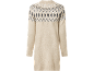 Beige knitted dress with Fair Isle pattern