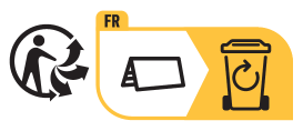 Recycling pictogram: FR, leaflet to be disposed of in the recycling bin.