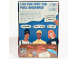 The back of a board game box featuring questions and illustrations.