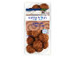 Gyros style pork meatballs in packaging, with a Greek landscape background.