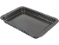 Grey rectangular non-stick baking tray with speckled pattern