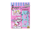 Pink box with cartoon characters, food-themed pencil toppers, and a vending machine game.