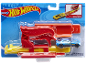 Toy car launcher set with a blue car, featuring a 'Race Anywhere!' theme.