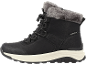Black winter boot with grey faux fur lining and 'WATERPROOF' label.