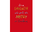 Red Christmas card for a daughter with gold and blue lettering.