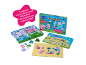 Children's creative felt set with cartoon character theme, playboard and accessories.