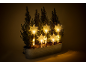 Decorative plant with LED star lights in a metal planter.