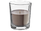 Brown candle in a clear glass