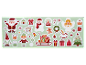 Glitter Christmas stickers: Santa, snowman, angel, elf, gifts, and tree.