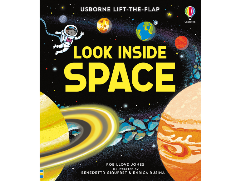 Children's book Look Inside Space with space-themed illustrations.