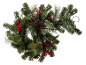 Christmas garland with red berries and pinecones.