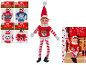 Christmas sweaters for elves and an elf doll in various festive designs.