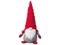 Plush Christmas gnome with a red hat, white beard, and grey body.