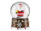 Snow globe with Santa Claus and a gingerbread-themed base.