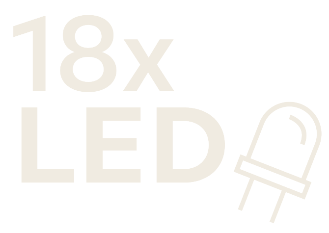 18x LED with lightbulb icon