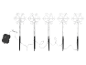 Garden decoration with 6 illuminated snowflakes on a stake and battery box