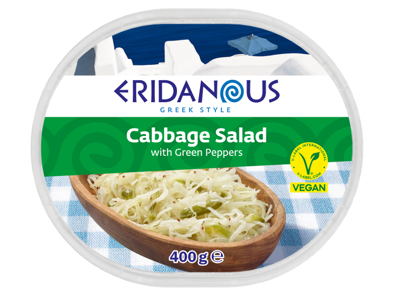 Greek style cabbage salad with green peppers, vegan, 400g