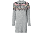 Grey knitted dress with a colorful Fair Isle pattern