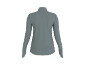 Grey long-sleeved sports top with a stand-up collar, back view.